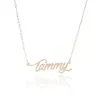 Skript-Schrift Name Halskette individuell für Männer Tag "Tammy" Edelstahl Gold und Silber Namensschild Halskette, NL-2400
