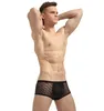 Venda quente Mens Sheer Malha Respirável Boxer Shorts Confortável 3D U - Underwear Convexo Sexy Masculino Macio Calcinha Cuecas