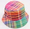 Erkekler ve Kadınlar İçin Bütün Klasik Tuval Şapkaları Ekose moda balıkçı kovası şapkası Bob Chapeu Yaz Açık Mekan Panama Sun HA212V