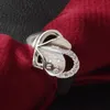 Envío gratis Nueva joyería de moda de plata esterlina 925 Te amo Diamante blanco con anillo de circón Pave regalo de niña de venta caliente 1731