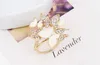 Fashion Gold Plodato Two Colours Charm Rhinestone Butterfly Scarf Buckle Womme Women Accessori6400887