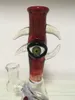 물 담뱃대 붉은 큰 눈 머리 기름 rigs 14mm 조인트 다채로운 물 봉 유리 파이프