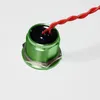 Piezoelektrisk switch förseglad vattentät IP68 grön metall anti vandal tryckknapp momentär piezo switch 2v-24v med 2 tråd ledare256b