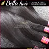 Bella Hairindian, unverarbeitetes, unbehandeltes Echthaar in natürlicher Farbe, doppelter Schuss, seidig glatt, 2 Bündel