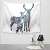 북유럽 스타일 동물 사슴의 태피스 트리 실루엣 엘크 교수형 벽 카펫 폴리 에스테르 직물 인쇄 된 그림 태피스 트리 장식