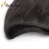 Bellahair% 100 Peru İnsan Bakire Saç Dokuma 4 Demirler Kapanış Ücretsiz Parça Saç Uzantıları 4x4 Üst Dantel Kapanışları ve Atkı Doğal Renk