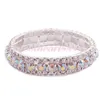 Neue 10 Farben Mode Frauen 3-Reihe Strass Kristall Trims Tennis Frühling Armbänder 6 zoll Schmuck