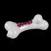 Top Qaulity 4 "Forma de enlace de perro Tubo de mano de vidrio Tubo de mano de vidrio de vidrio ahumado Tubo de tabaco Color blanco