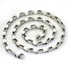 24''+8.5'' Puro acciaio inossidabile 316L Argento 5mm di larghezza Motocicletta Catena a maglia Collana Bracciale Set di gioielli moda uomo