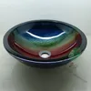 Bathroom tempered glass sink handcraft counter top round basin wash basins cloakroom shampoo vessel bowl HX027