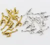 Heiß ! 200PCS Antik Silber / Antik Gold doppelseitiges Design Gymnastik Turner Athlet Charms Anhänger DIY Schmuck 11 x 30mm