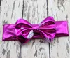 Новые девушки младенец Xmas Metallic Head Wrap аксессуар для волос PU BOWKNOT бронзируя Тюрбан Twist Мягкого узла кроличьих ушек лука эластичного оголовье FD6570