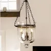 Moderne heldere glazen lantaarn hanglamp aardewerk schuur stijl kroonluchter thuis villa eetkamer verlichting armatuur PA0073