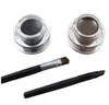 Os melhores 2 em 1 Brown + Black Gel Eyeliner compõem a prova de água e a prova de cosméticos à prova de borracha Kit de revestimento de olho no revestimento de olho Maquiagem