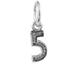 Nummer 5, Clear CZ 005 100% 925 Sterling Silver Pärlor Passa Pandora Charms Armband Authentic DIY Fashion Smycken