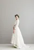 Vintage Bohemian Hi Lo Wedding Dress lace Sale 2016 Sexy Jewel Sheer Illusion Long Sleeve Elegant Empire Two Piece A-Line Ivory Bridal Gowns