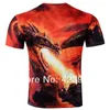 W1209 2015 vendita calda di alta qualità drago di fiamma stampato 3d t-shirt, multicolore punk 3d manica corta da uomo tee shirt plus size xs-6xl