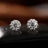 Band Nieuwe Crown Wedding Stud Earring 2017 Nieuwe 925 Sterling Silver CZ Simulated Diamonds Engagement Mooie Sieraden Crystal Oor Ringen