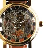 ブランドの勝者の高級ファッションカジュアルステンレス鋼の男性のメカニカルウォッチスケルトンの手の風の腕時計のための男性のドレスの腕時計