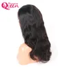 Brasilianska mänskliga hårkroppsvåg fulla spetsar Wigs Virgin Hair Glueless Natural Color Full Lace Paryk för svarta kvinnor med baby hår