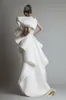 Prom Jurken One Shoulic Applicaties Ruffles Sheath Hi-Lo Organza Pageant Jurk Wit Ivory Krikor Jabotian Tiered Bridal Jurken