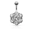 Rose Flower Diamond Belly Piercing Smycken Navel Nail Navel Button