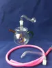 Wholesale free shipping-----2015 newTeapot style stained glass hookah / glass bong, gift accessories (pot, walk the plank, straw)