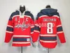 2016 New, Sweatshirt Alex Ovechkin Wholesale 2015 New Ice Hockey Hoodie Alex Ovechkin #8 Hoodie Jersey Hooded sweatshirt M-XXL Mix Ord