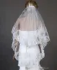 Vintage White Ivory Long Tulle Wedding Bridal Veil Two Layers Applique and Sequins Lace Wedding Veils with Comb Top Bridal Accessories