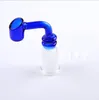 Accessoires de regard de petite tasse inclinée bleue, bongs en verre en gros tuyaux de brûleur à mazout conduites d'eau tuyaux en verre plates-formes pétrolières fumer