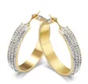 Nuovo arrivo stile festa regalo di NATALE alta qualità Ultimo nuovo orecchino a cerchio rotondo in oro in acciaio inossidabile con cristalli austriaci regalo da donna