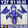 Injektionsform för 1998 1999 Yamaha R1 Fairing Kits Blue White 98 99 YZF R1 Fairings YZFR1 Body Kit billigt pris + 7 gåvor