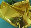 100pcs lot 12 20cm Cheap Whole Golden Zipper Lock metallic Aluminum Foil Zip lock Bags gold bags packaging pouch 255a