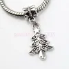 MIC 108pcs Tibetan Silver Cute Christmas Tree Snowflake Bell Boots Stock Snowman Elk Charm Pendant 103004