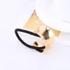 Wholesale-Hotsale Metal Mirrored Celeb fashion Chic Style Round Hoop Cuff Wrap Girls' Ponytail Holder Ring Hair Bands Women Hair ties