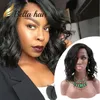 Full Lace Wig Short Cut Wavy Bob Pre Plucked Virgin Human Hair Front Lace Wigs For Black Women Style Deals Natural Color 130% 150% 180%