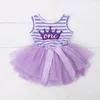 Księżniczka Sukienka Dziewczyna 2016 Nowe Baby Girls Stripe Kamizelki Suknie Tutu Baby Odzież dla dzieci na 1 rok Urodziny Dress Party Dress