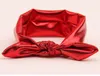 10st New Child Bronzing Turban Twist Headband Head Wrap Twisted Knot Baby Metallic Bunny Ears Bow Elastic Headband Vintage FD6538