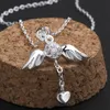 Kettingen Ontwerper cz Diamant Groothandel Mode-sieraden 925 sterling zilveren ketting Kerstcadeau Meisje Engelenvleugels Hart Liefde Hangers Kettingen