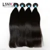 4PCS Parti 8-30Inch Indian Virgin Hair Straight Grade 7a Obehandlat Indisk Remy Mänskligt Hårväv Buntar Naturliga färgförlängningar Dubbel väft