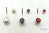 Hot Fashion Navel Bars Stainless Steel Crystal Ball Barbell Curved Belly Button Rings Body Piercing Jewelry