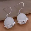 Fashion (Jewelry Manufacturer) 20 pcs a lot Wrapped white pink gem earrings 925 sterling silver jewelry factory price Fashion Shine Earrings