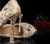 Gorgeous Shoes Luxury Elegant Rhinestone Crystal Wedding Bridal Dress Shoes Jeweled Beaded Women High Heels Evening