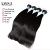 4PCS Lot 8-30Inch Mongolian Virgin Hair Straight Grade 7A Obehandlat Mongolskt Mänskligt Hårväv Buntar Naturfärg Förlängning Double Weft