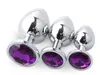 3pcs Tampões Anais de Tamanhos Grandes Médios Aço Inoxidável Jóias de Cristal Brinquedos Anais Tampões de Bumbum Dildo Anal Produtos Adultos para Mulheres e Homens OA