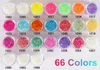 OTS062 (24), 66 Neon Kleuren Metalen Glanzende Glitter Sequin Powder Nail Deco Art Kit Acryl Stof Set (2.9 * 2.5cm)