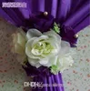 Seda Artificial elegante Rosa Flores Fundo Gaze Cortina Clipes Bouquets Para O Casamento Cenário Decoração Acessórios Suprimentos