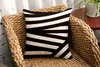 Pillow Cover Modern Soft Cotton Linen Fundas Para Cojines Vintage Cushion Cover Black White Stripe Geometry Pattern Pillow Case