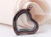 Wholesale 10PCS/lot 5Colors Plain Heart Glass Floating Locket Pendant For Necklace Chain Making