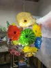 Galleri Konstdekoration Stor Murano Flower Lampor Plattor Ljuskrona LED-lampor 100% handblåst glas ljuskrona ljusarmatur